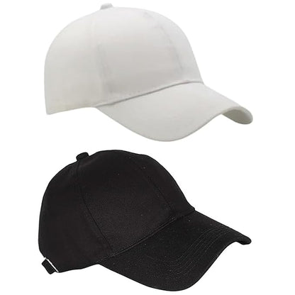 BTfash Classic Plain Adjustable Baseball Cap for Men and Women, Unisex Cap for All Seasons (Pack of 2)