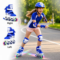 Btag Kids Inline Skates with 4 Wheels | Adjustable Roller Skate Shoes for Boys & Girls | Comfortable & Durable Skating Shoes | 1 Pair