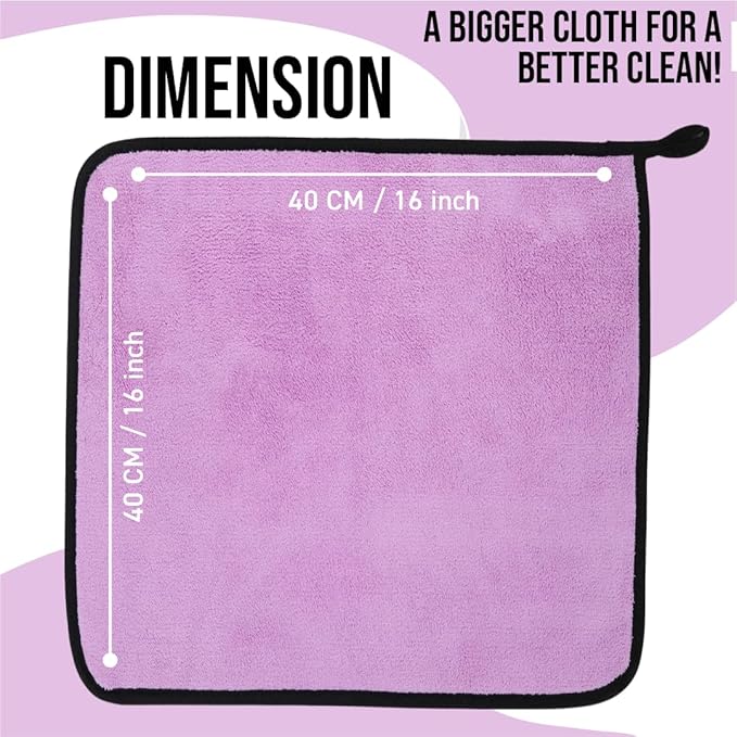 Bimla Traders Microfiber Cleaning Cloth, 600 GSM | Highly Absorbent,Lint and Streak Free, Multi-Purpose Wash Cloth for Kitchen,Car,Window,Stainless Steel,Silverwear Pack of 3