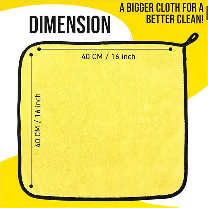 Bimla Traders Microfiber Cleaning Cloth, 600 GSM | Highly Absorbent,Lint and Streak Free, Multi-Purpose Wash Cloth for Kitchen,Car,Window,Stainless Steel,Silverwear Pack of 3
