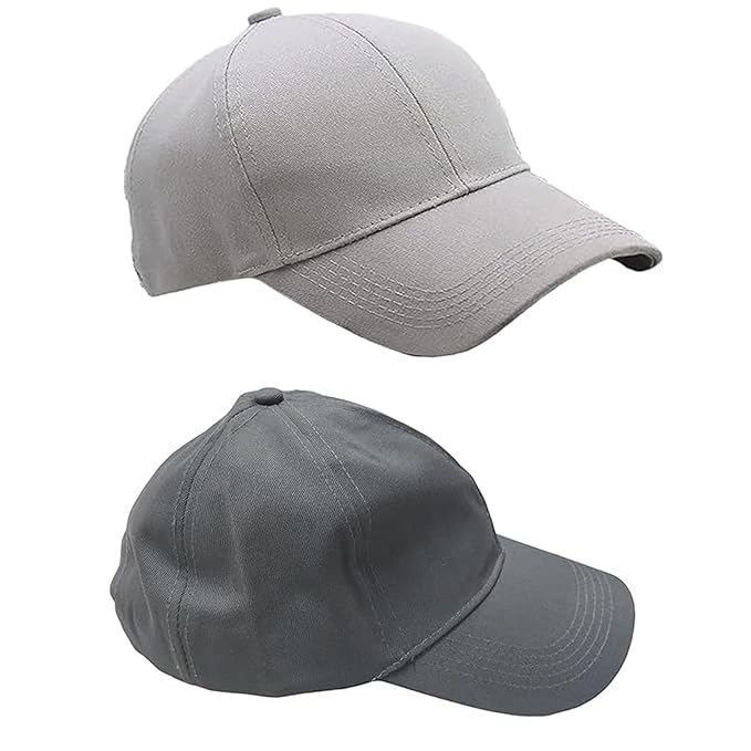 BTfash Classic Plain Adjustable Baseball Cap for Men and Women, Unisex Cap for All Seasons (Pack of 2)