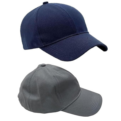 BTfash Classic Plain Adjustable Baseball Cap for Men and Women, Unisex Cap for All Seasons (Pack of 2)