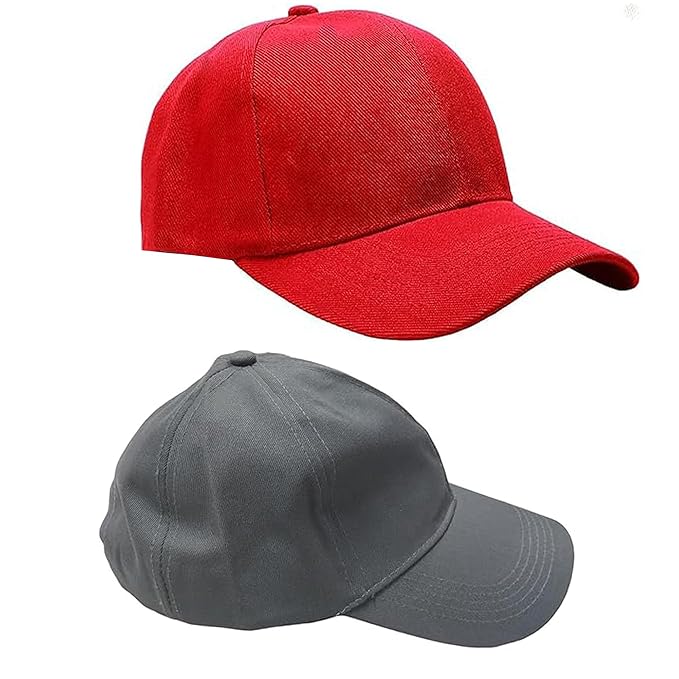 BTfash Classic Plain Adjustable Baseball Cap for Men and Women, Unisex Cap for All Seasons (Pack of 2)