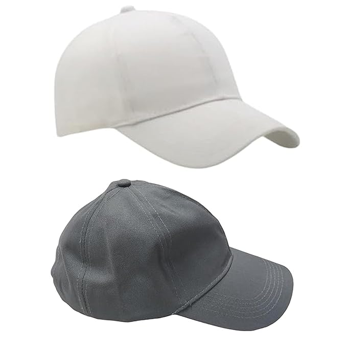 BTfash Classic Plain Adjustable Baseball Cap for Men and Women, Unisex Cap for All Seasons (Pack of 2)