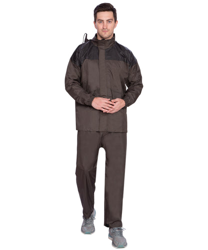 BTfash Two color Waterproof Rainsuit For Men,Men Bike Rain Suit Rain Jacket Suit Inner Mobile Pocket