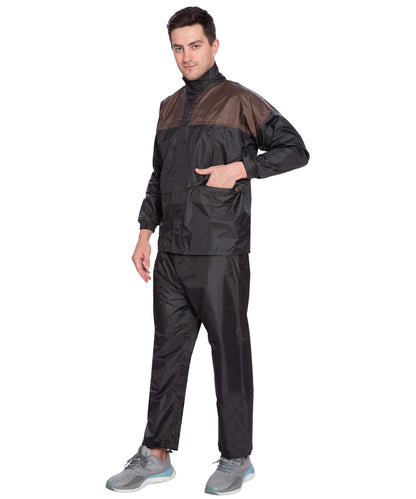 BTfash Two color Waterproof Rainsuit For Men,Men Bike Rain Suit Rain Jacket Suit Inner Mobile Pocket