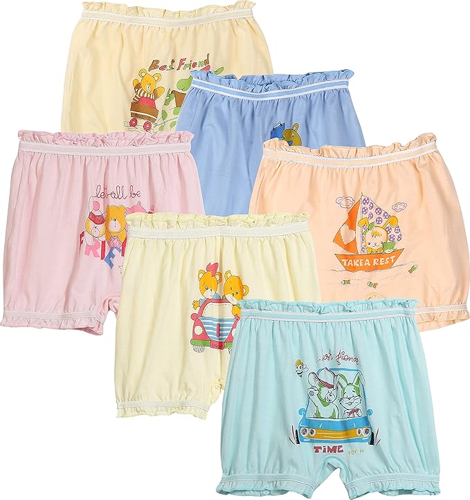 Dowin Boys and Girls 100% Cotton Bloomers(Pack of 6)