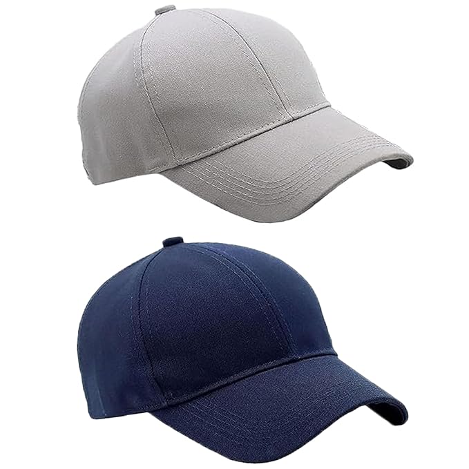 BTfash Classic Plain Adjustable Baseball Cap for Men and Women, Unisex Cap for All Seasons (Pack of 2)