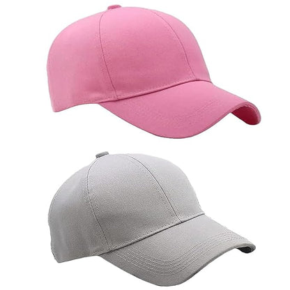 BTfash Classic Plain Adjustable Baseball Cap for Men and Women, Unisex Cap for All Seasons (Pack of 2)