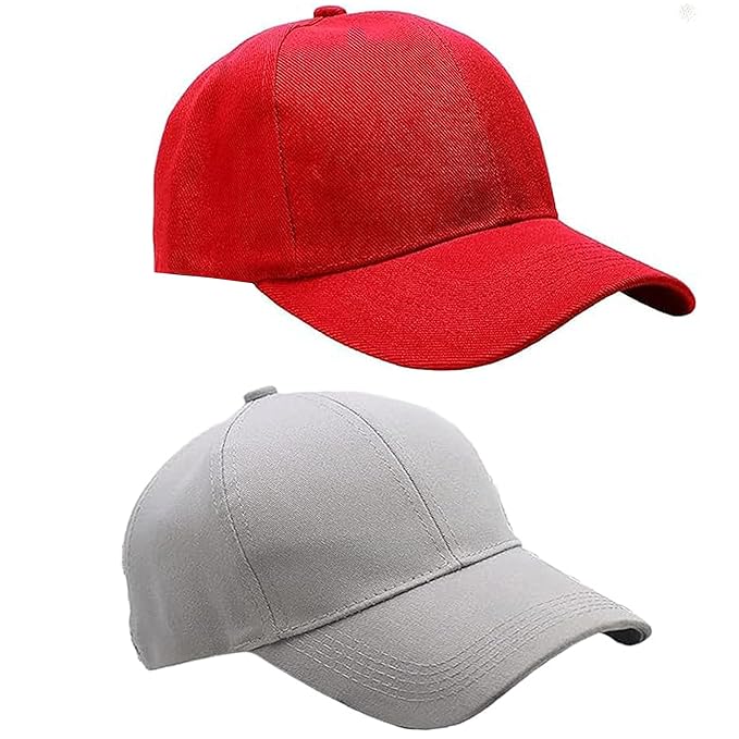 BTfash Classic Plain Adjustable Baseball Cap for Men and Women, Unisex Cap for All Seasons (Pack of 2)