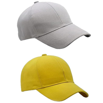 BTfash Classic Plain Adjustable Baseball Cap for Men and Women, Unisex Cap for All Seasons (Pack of 2)