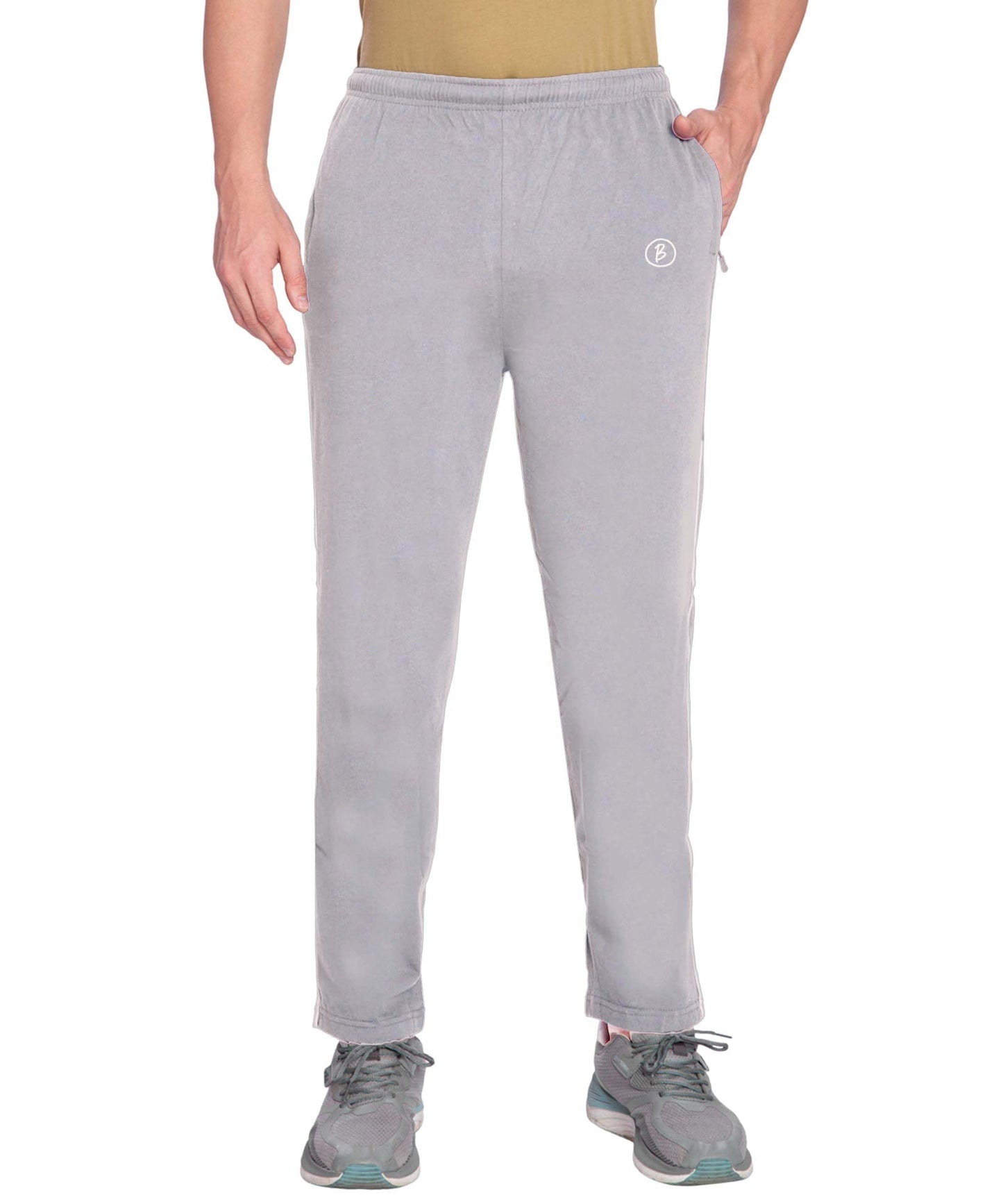 Btag Mens Regular Fit Comfortable Cotton Track Pants with Both Side Zipper Pocket